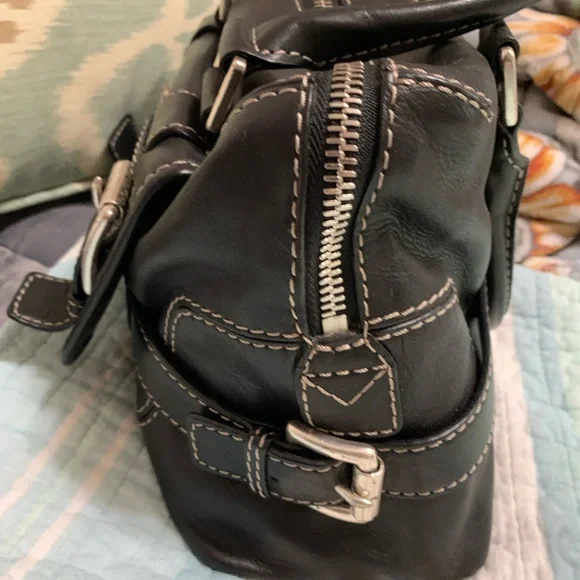 Michael Kors❤️🎁classic📌rare beautiful vintage📌Black Leather satchel - Picture 6 of 16